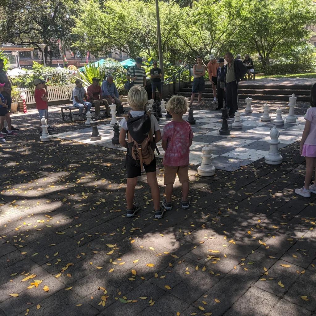 Šachová partie v parku